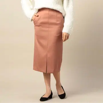 BEAUTY&YOUTH 슬릿 타이트 스커트 포켓 오렌지