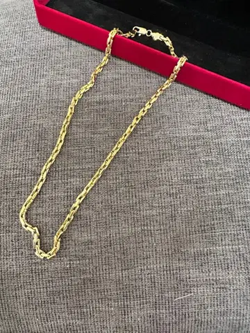 유품 정리 목걸이 여성용 골드 컬러 55cm 46g