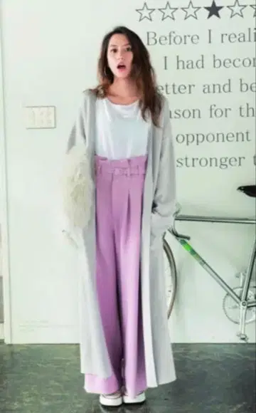 티티앤코 카호쿠 마유코 착용 린넨 와이드 팬츠