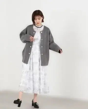 질 바이 질 스튜어트 펄 버튼 니트 가디건 그레이