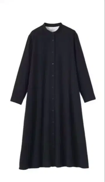 MUJI 여성 양면 기모 플란넬 스탠드 카라 긴팔 원피스 여성 XXL