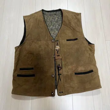 빈티지 가죽 베스트 유로 구제 의류 canda 티롤 베스트