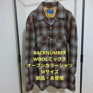 백넘버 보드 셔츠 울 믹스 오픈 카라 셔츠 펜들턴