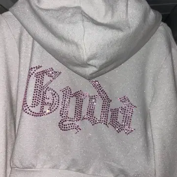 GYDA 후드티 큐빅 글리터 후드티 화이트