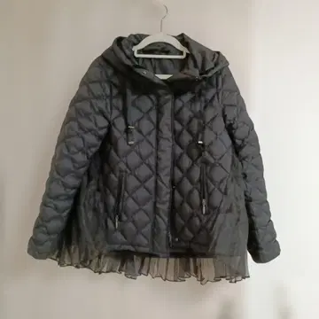 RUBY BOUTIQUE 블랙 백 플리츠 다운 자켓 S