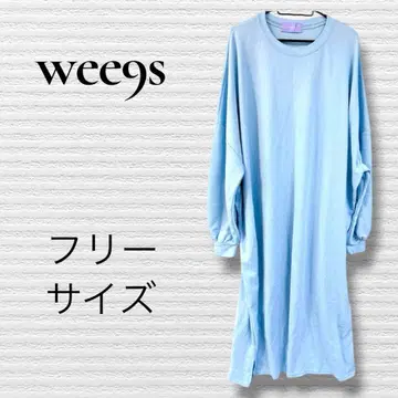 F-38 wee9s 롱 원피스 블루 루즈핏 실루엣 체형 커버