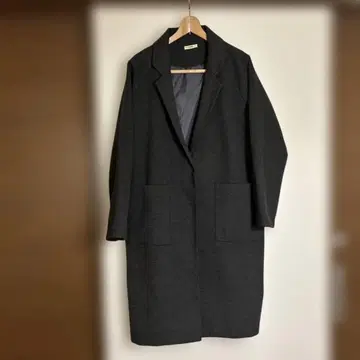 미스틱 차콜 그레이 롱 체스터 코트