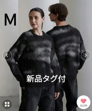 택 포함 새상품 CLEL 알파카 블렌드 샤기 니트