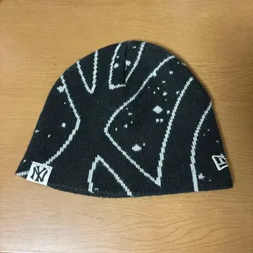 MLB 니트 모자 그래픽 프린트 블랙