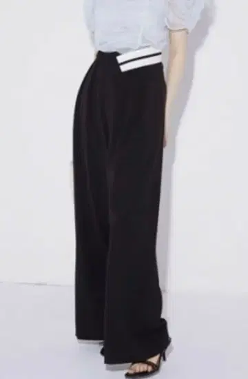 SNIDEL 허리 디자인 와이드 팬츠