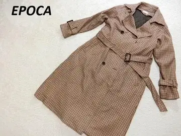 EPOCA 에포카 라이너 포함 더블 트렌치코트 하운드투스 체크 패턴 38