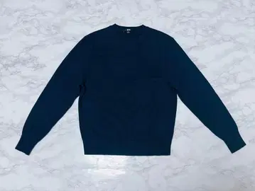 유니클로 캐시미어 100% 크루넥 니트 네이비 S