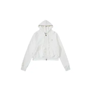 coyseio 화이트 프릴 후드티