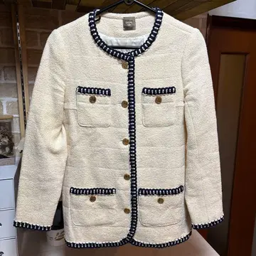 뮤즈 두지엠 클라세 골드 버튼 울 트위드 자켓 36