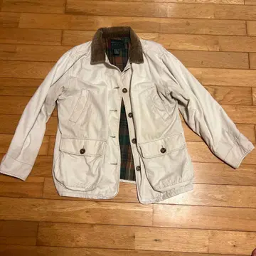 코듀로이 카라 부착 화이트 자켓