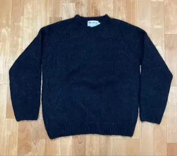 Harley of Scotland 블랙 모헤어 니트 크루넥 42 XL