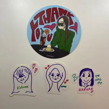 노기 카페 캐리커처 스티커 코스터