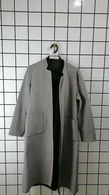 그레이 체스터 코트 L 사이즈 허리 리본 포함