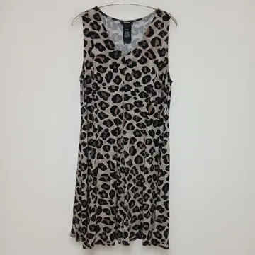 해외 구제 의류 PREMISE 레오파드 무늬 슬리브리스 원피스 XL/XG