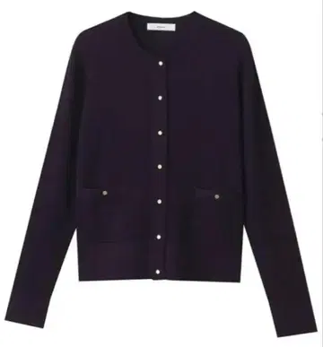 미사용 새상품 에부르 울 시어 리브 니트 크루 가디건