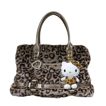 헤이세이 갸루 그런지 y2k 레오파드 무늬 핸드백 보스턴 백