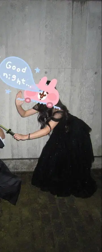 블랙 캉캉 스커트 웨딩 드레스