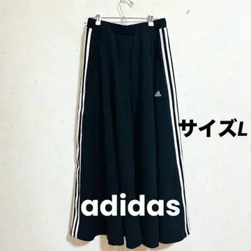 adidas 블랙 롱 플레어 스커트