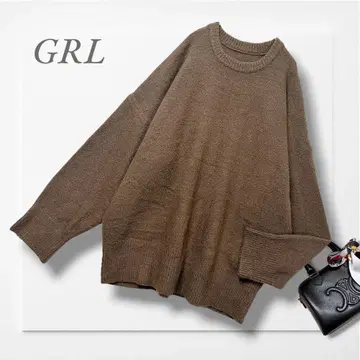 그레일 오버 사이즈 니트 브라운 체형 커버 성숙 캐주얼