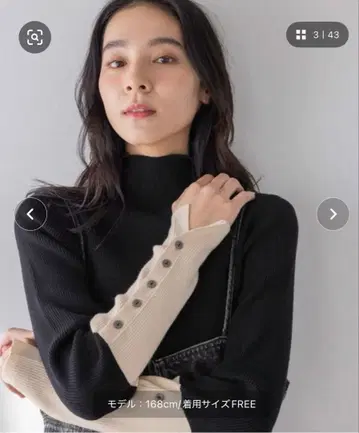 LOWRYS FARM 투톤 니트 터틀