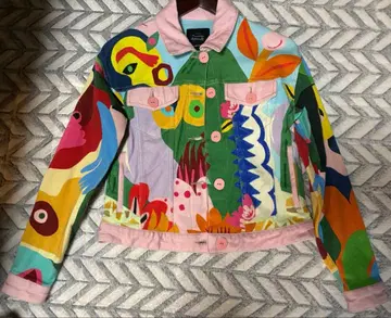 Desigual 데시구알 컬러풀 데님 자켓 핑크