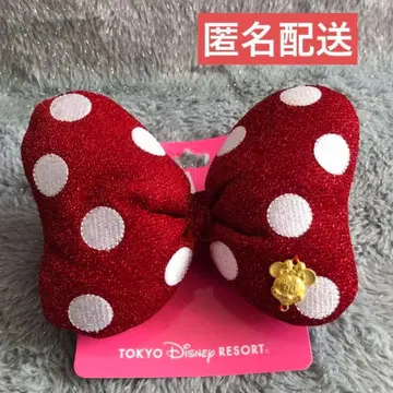 디즈니 미니 도트 리본 머리끈 헤어핀