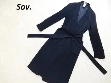 SOV. 소브 벨티드 가운 롱 가디건 네이비 36