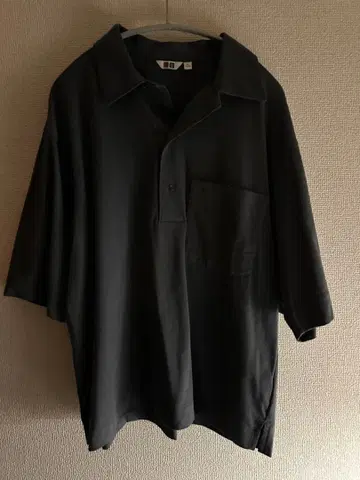 [ 새상품 미사용 ] UNIQLO U 에어리즘 코튼 피케 셔츠 네이비 M