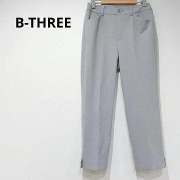 비쓰리 스트레이트 팬츠 슬릿 신축성 S 라이트 그레이 깔끔한