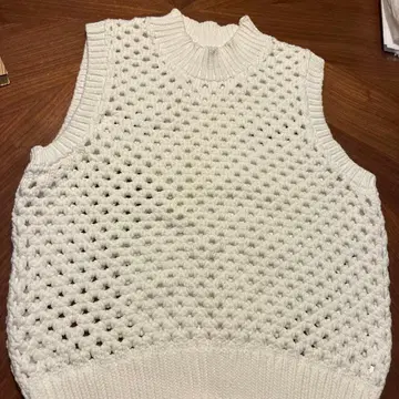 theory 화이트 메쉬 니트 베스트 S