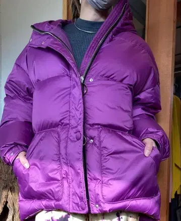 IENKI IENKI 후드 부착 다운 자켓 퍼플