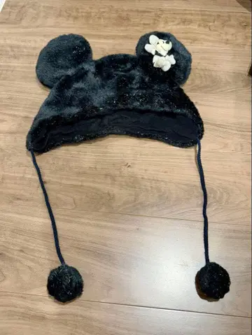 디즈니 미키마우스 마스코트 부착 팬캡 라메 믹스