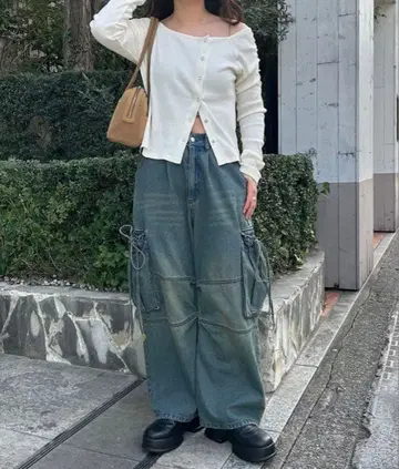 카고 데님 팬츠 카스타네