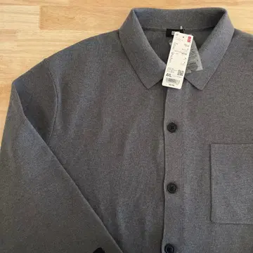 새상품 UNIQLO 유니클로 미라노 리브 셔츠 가디건 그레이 4XL