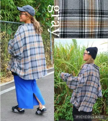 [ 새상품 ] 시마무라 nozomi 체크 무늬 셔츠 L 사이즈