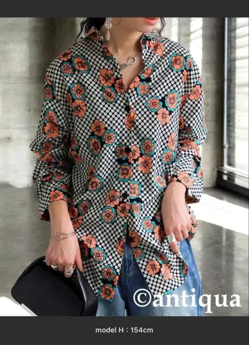 안티카 레트로 꽃무늬 셔츠