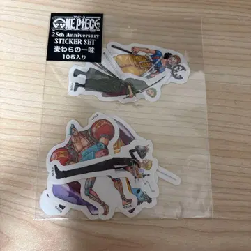 원피스 25주년 스티커 밀짚모자 일당