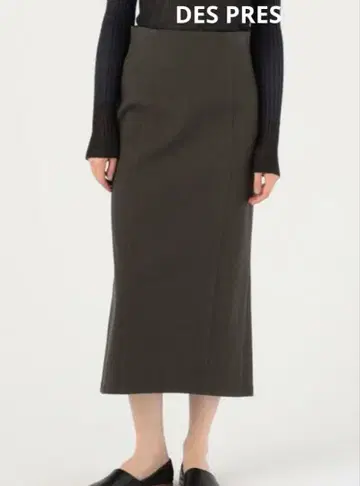DES PRES 코튼 스트레치 칼제 머메이드 스커트 롱 스커트