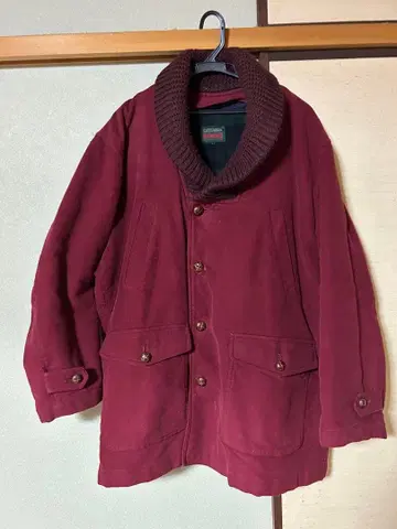 버건디 숄카라 코트