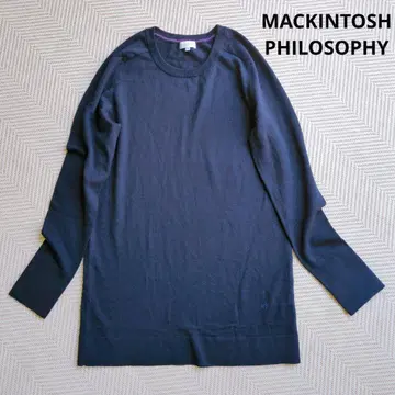 MACKINTOSH PHILOSOPHY 자수 네이비 크루넥 니트