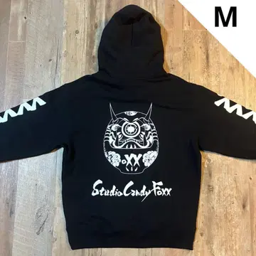 캔디 폭스 레페젠 달마 캔디 여우 자수 후드티 블랙 남성용 M