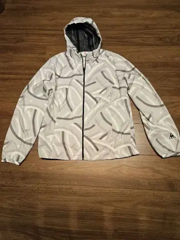 후드 부착 자켓 화이트/그레이