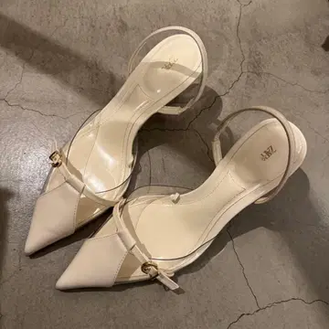 화이트 스틸레토 샌들 38 ZARA
