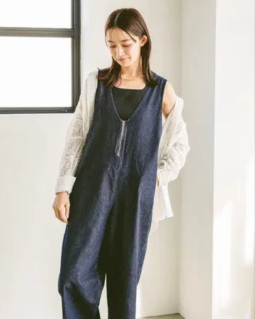 택 포함 새상품 GLOBAL WORK 데님 살로펫 L 사이즈 네이비