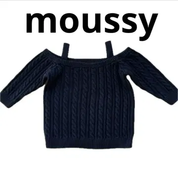 마우지 케이블 짜임 오프숄더 니트 블랙